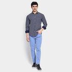 Men's 100% Cotton Casual Shirt , Mid Blue, small image number null